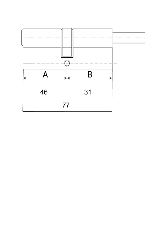 Цилиндр EVVA 3KS кл\шток 77мм (46+31Ш) хром
