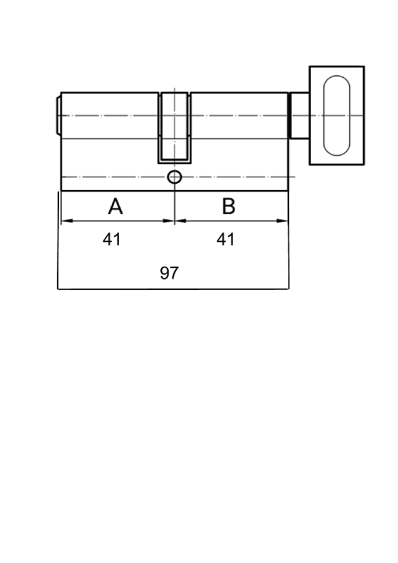 Цилиндр EVVA 3KS кл\верт 97мм (41+56В) хром