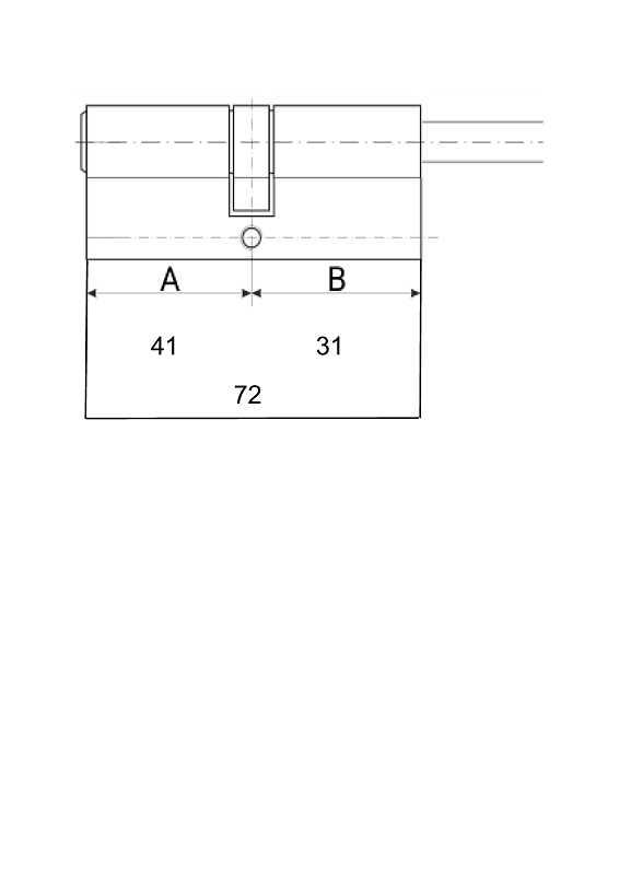 Цилиндр EVVA 3KS кл\шток 72мм (41+31Ш) хром