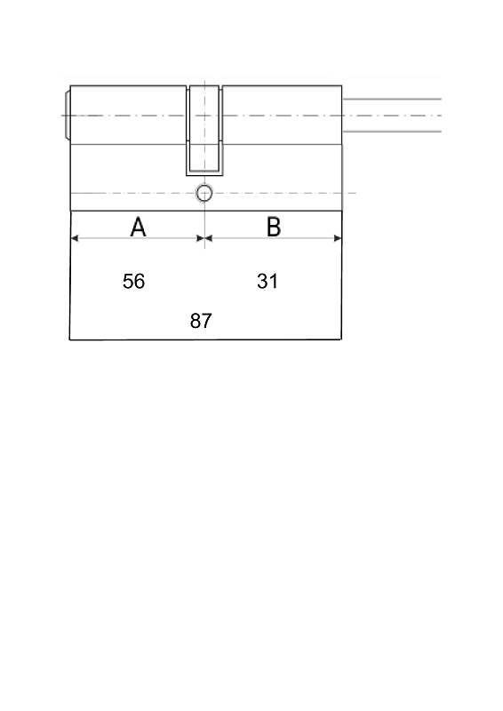 Цилиндр EVVA MCS кл\шток 87мм (56+31Ш) хром