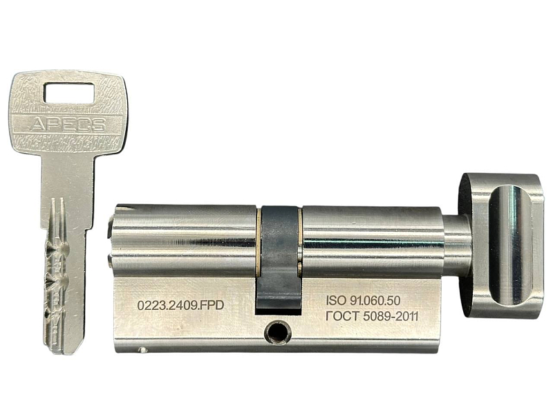 Цилиндр (личинка для замка) Apecs SM-110-C-NI (110мм/70х40 В) никель