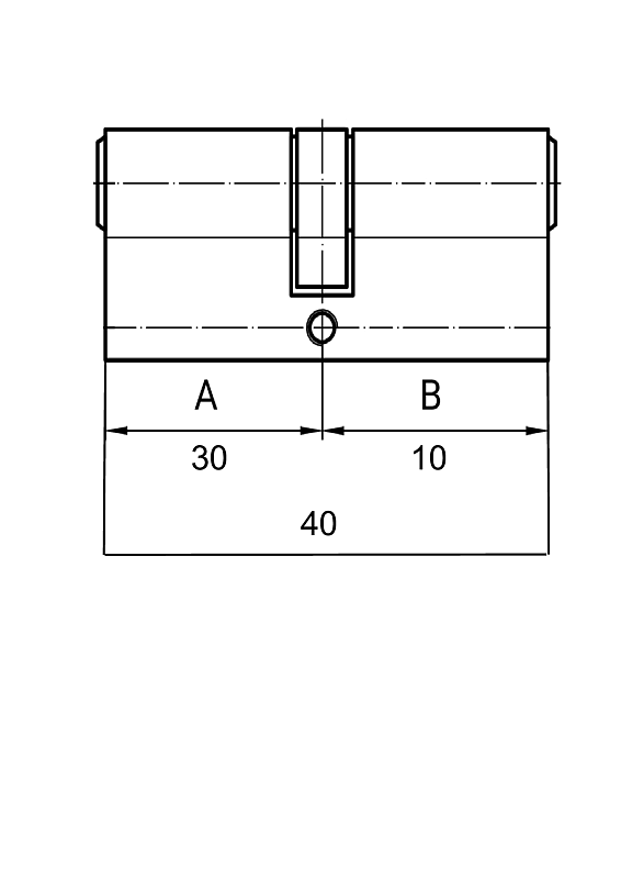Цилиндр ISEO 40 мм (30х10) арт.820930107 (золото)