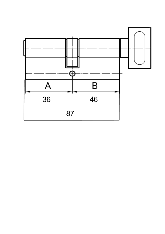 Цилиндр EVVA 3KS кл\верт 87мм (36+51В) хром